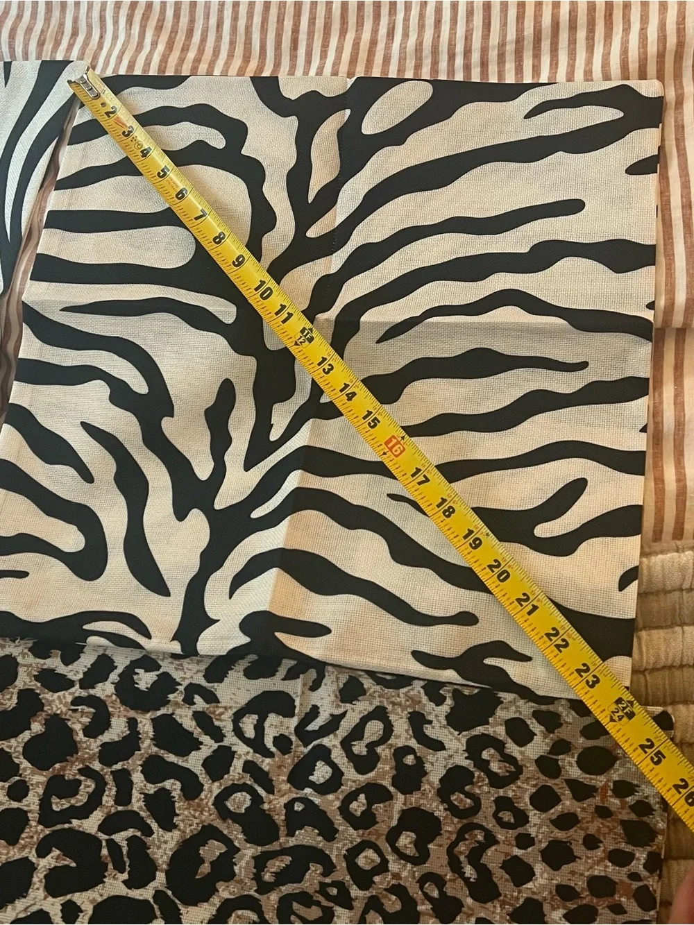 4 Throw Pillows - Animal Print Set- Leopard & Zebra 17 inch